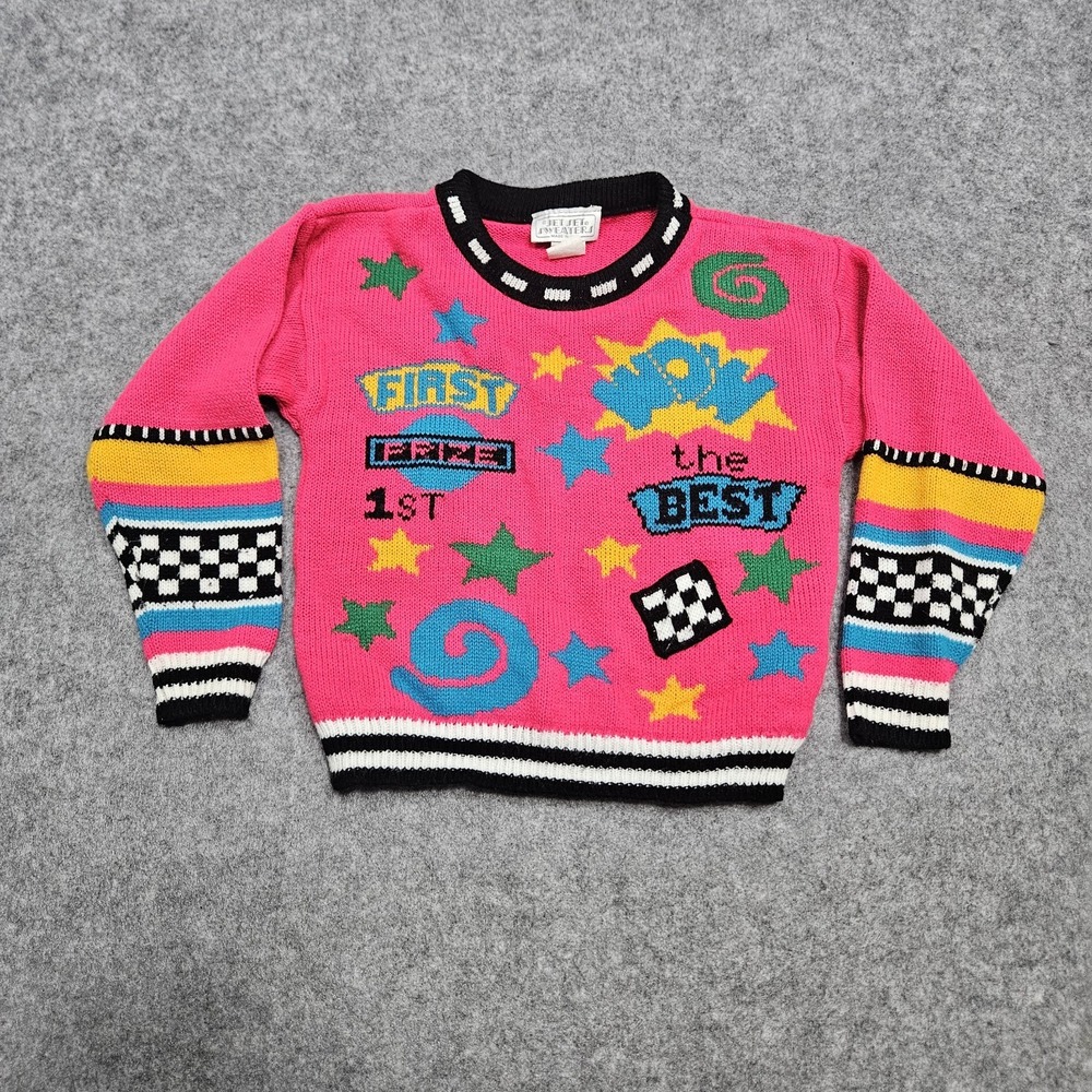 Vintage Jet Set Sweaters Girls Size 6X Wow First Prize‎ The Best 80s 90s
